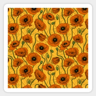 Orange Poppies Sticker